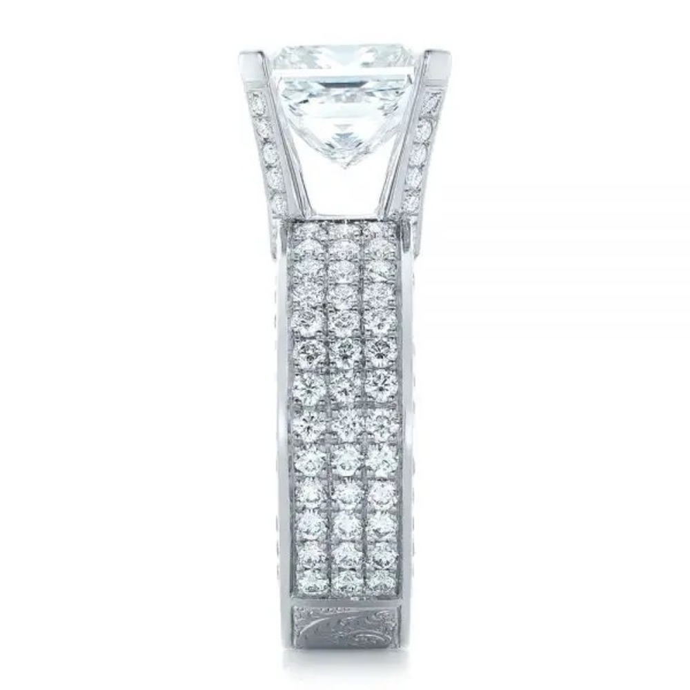 New Women’s 925 Silver Princess Cut Diamond Ring - Picture 5 of 6